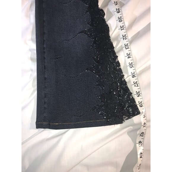 Sassy Thai Women's Vintage Blue & Black Beaded Flare Jeans - Picture 10 of 10